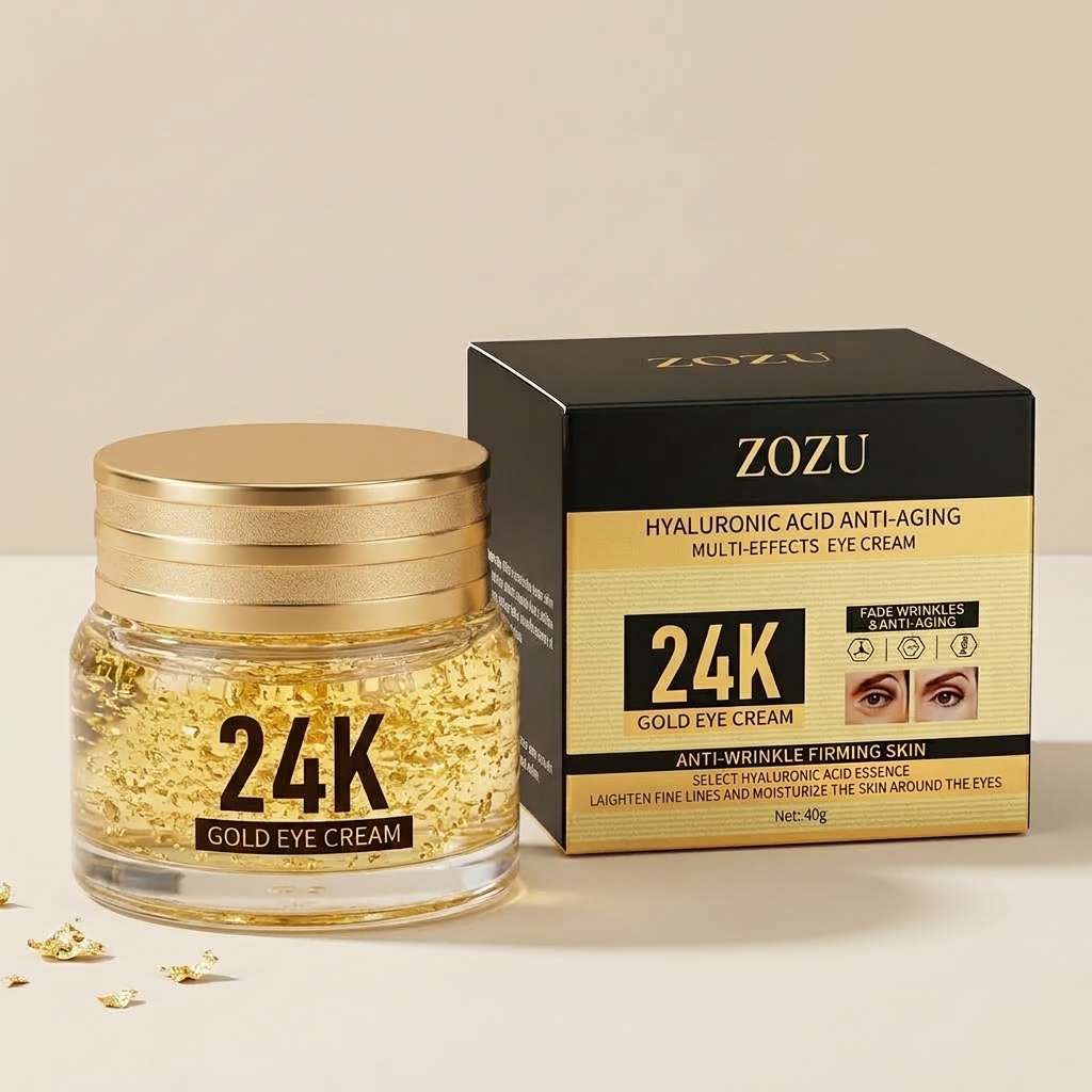 Pote dourado de 40g do ZOZU 24K Gold Eye Cream